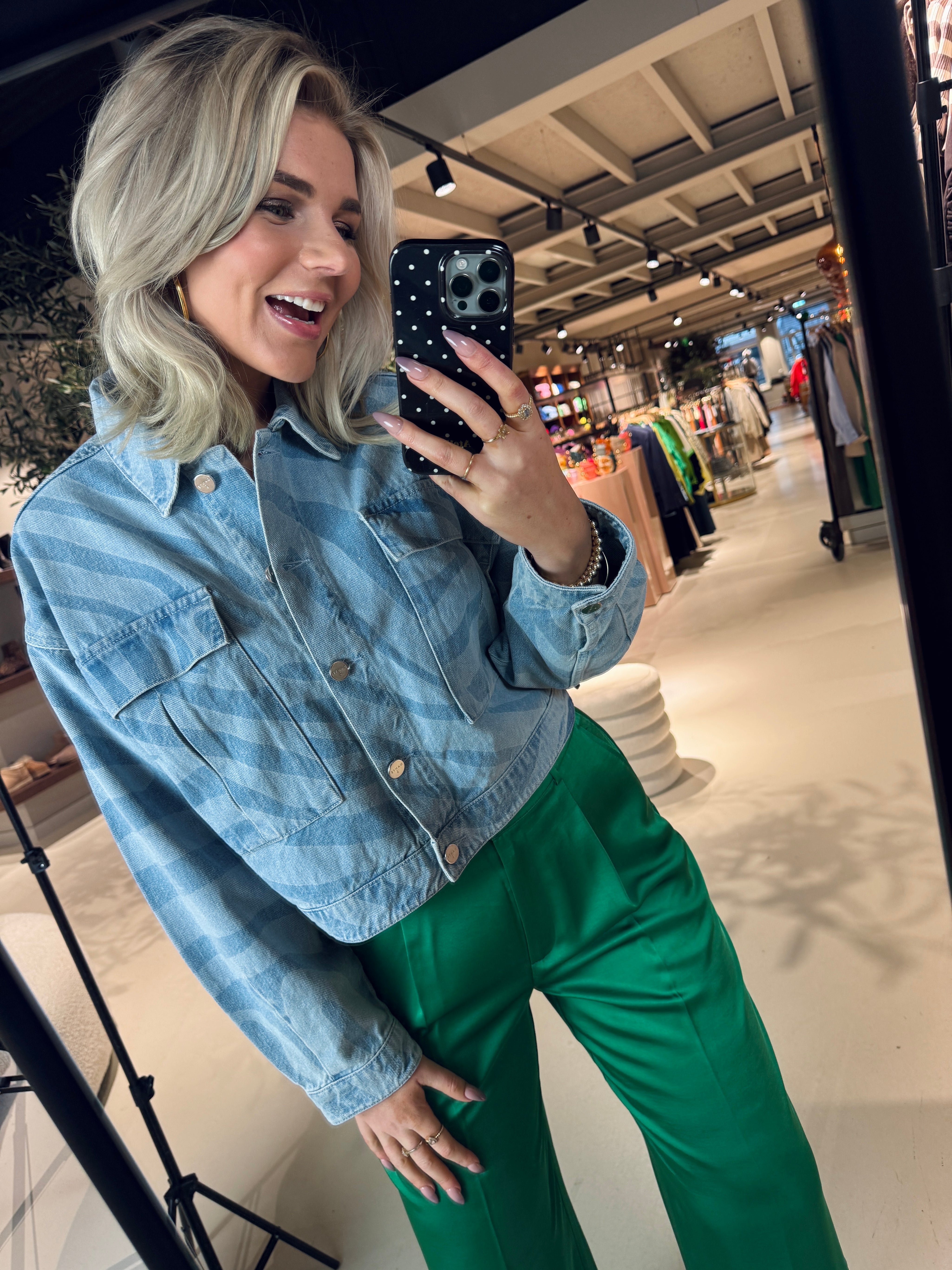 Spring printed denim jacket