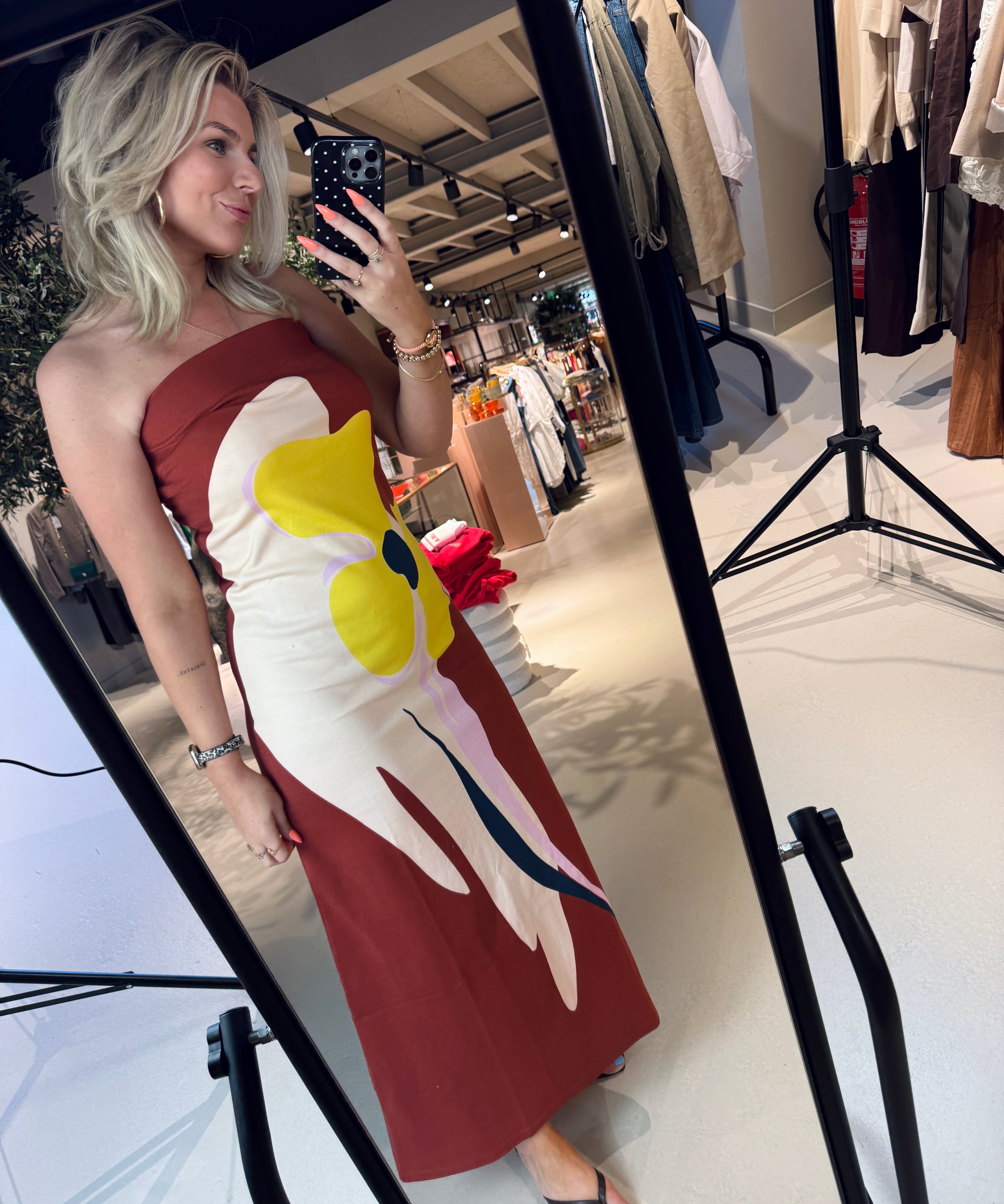 Jannick Printed Jersey Dress strapless voor dames van Essentiel Antwerp