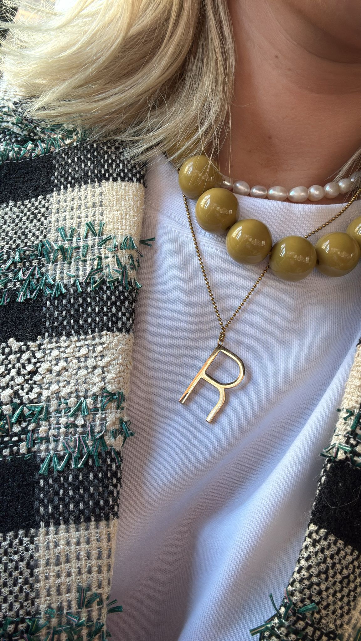 Letter ketting 20 krt verguld