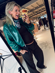 Dalyn Faux Crackle Leather Bomber