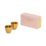 UNC Good Morning egg cup gold set of 2 in giftpack
