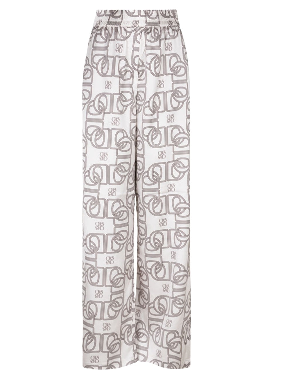 Teo logo printed wide leg pants - Butter Cream