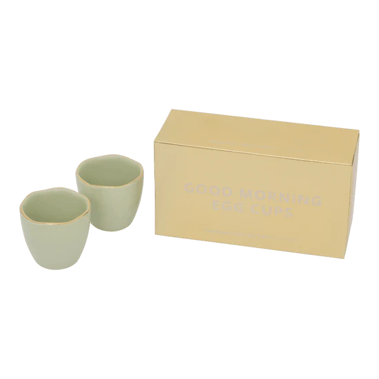 107778 Good Morning Egg Cup, set of 2, in giftpack - Pale Green