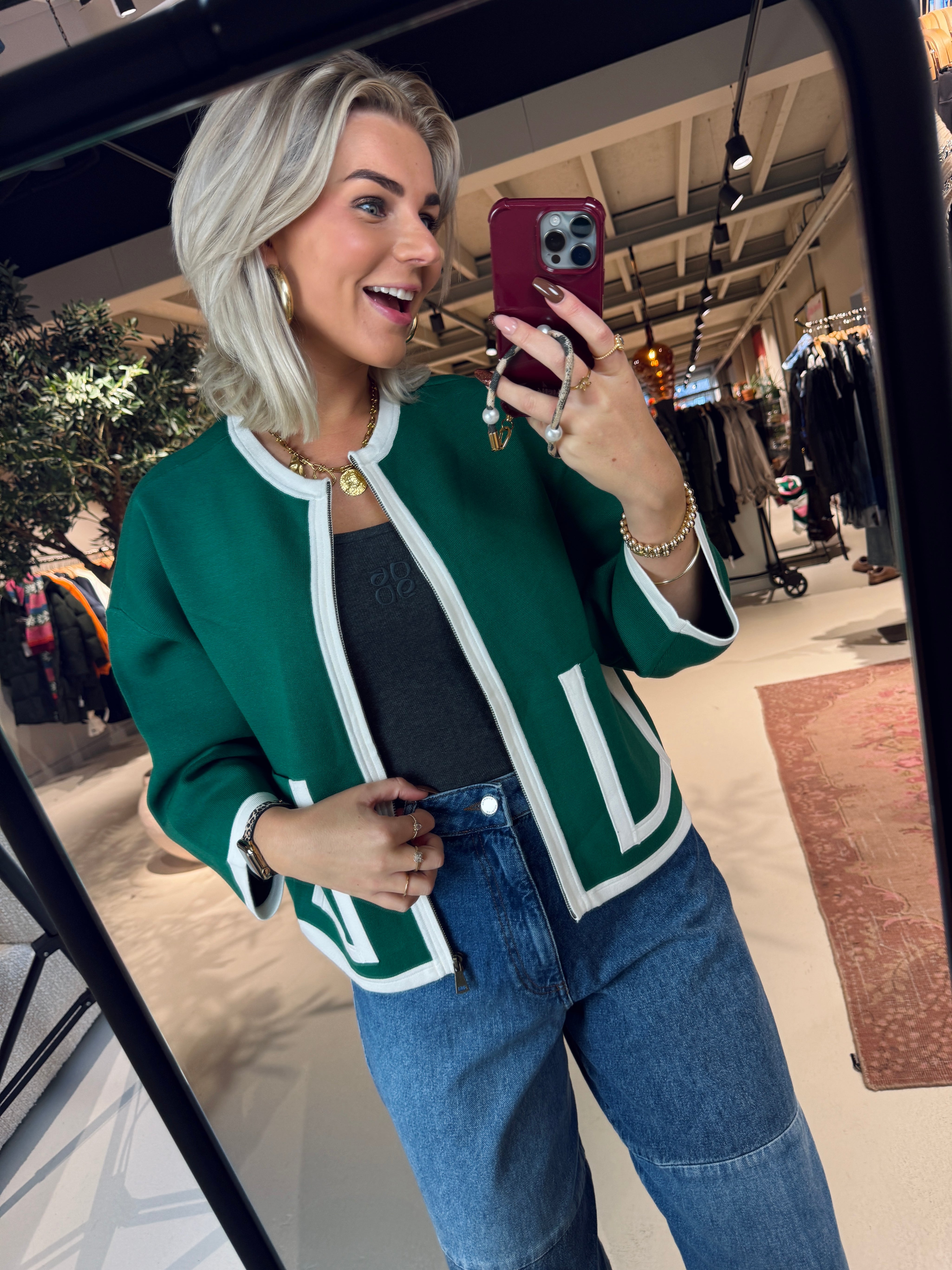 Jani cardigan with contrast