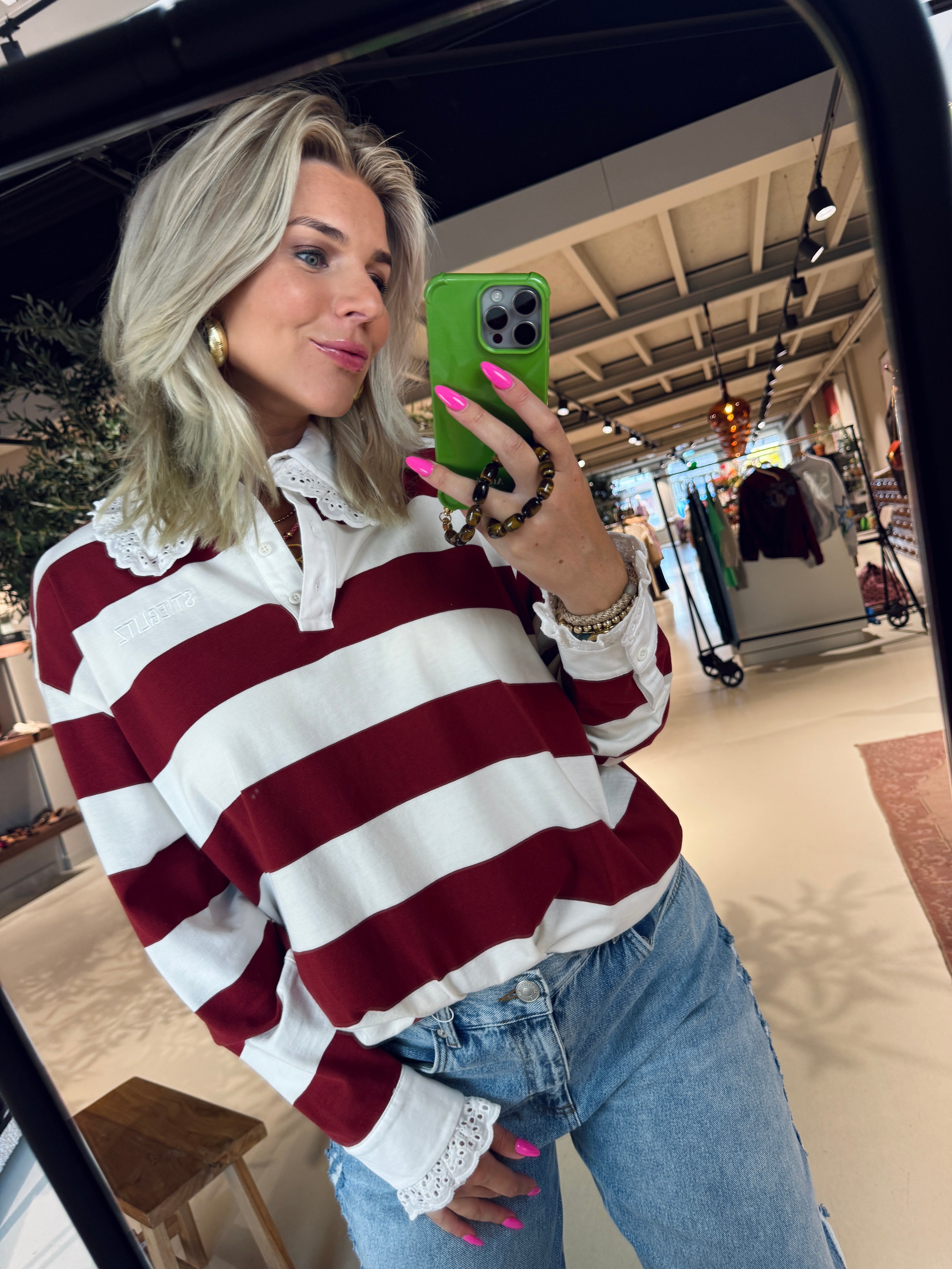 Zelina Polo Longsleeve Lace Cuff
