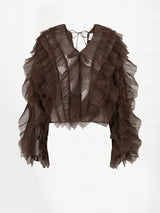 Phora Tulle Ruffled Top