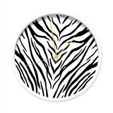Klok zebra wit/goud 30cm