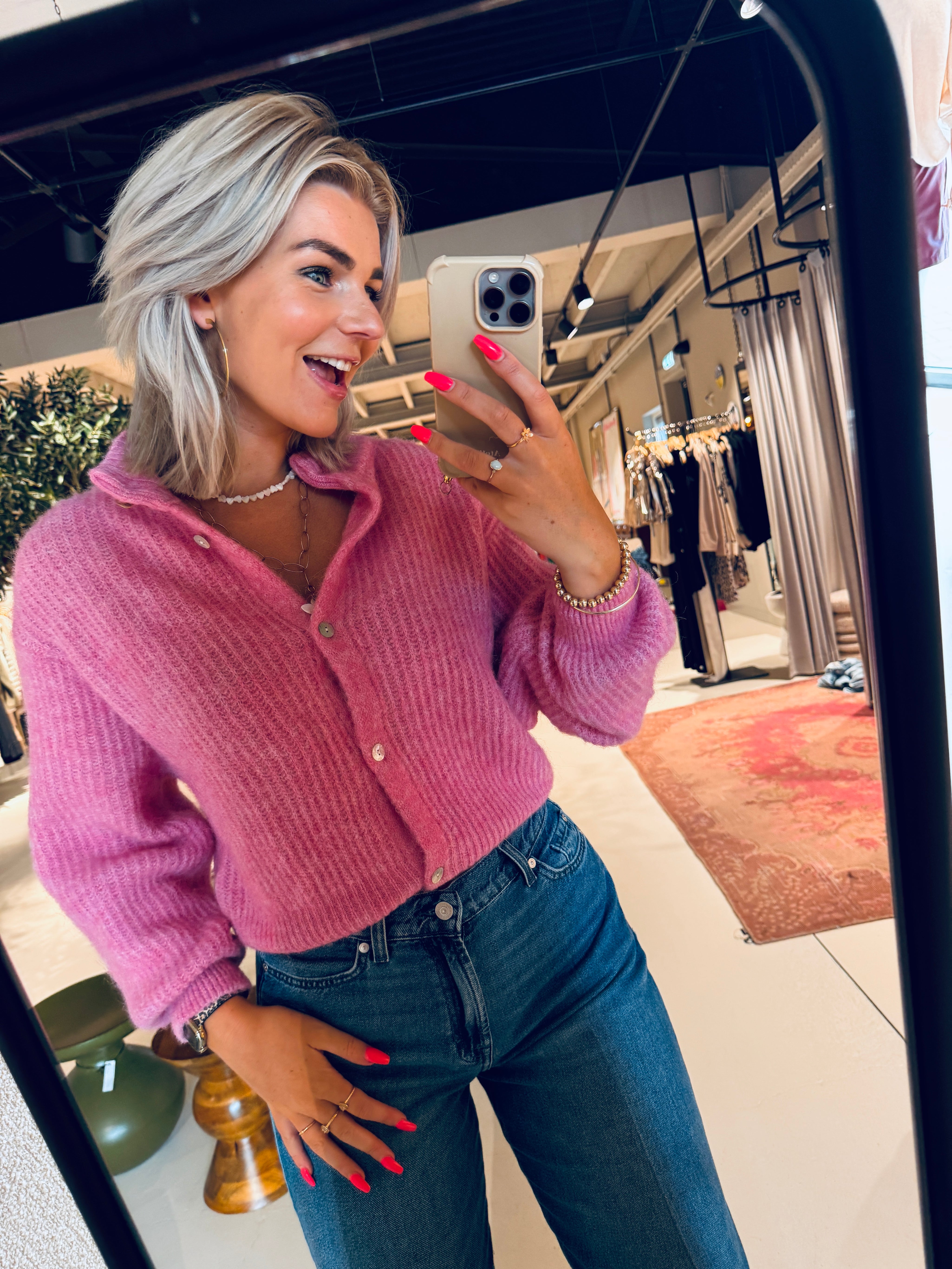 EAST19NH25 Gilet - Rose Bubble Chine