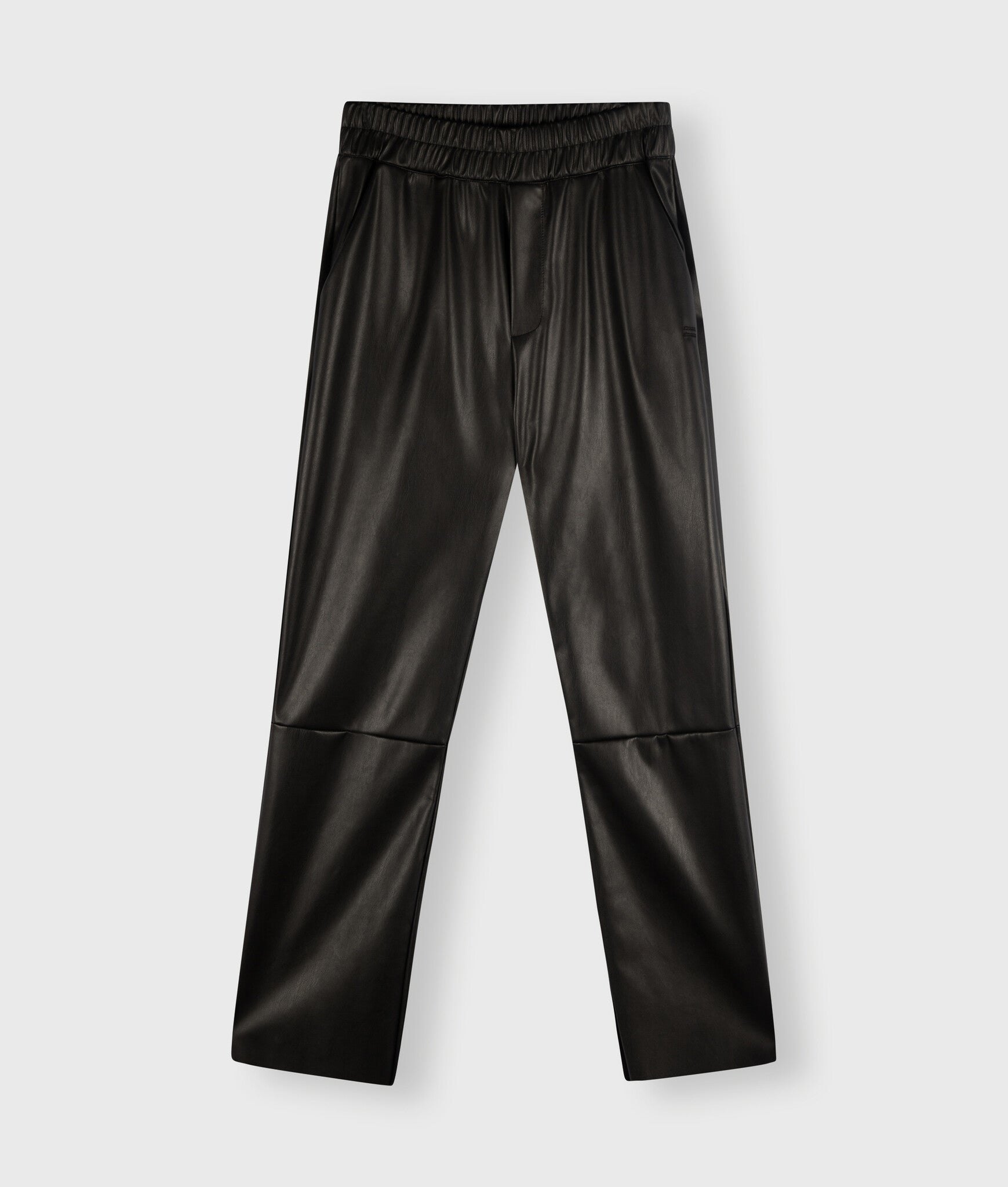 20-041-3204 Leather look cropped jogger - Long - Black