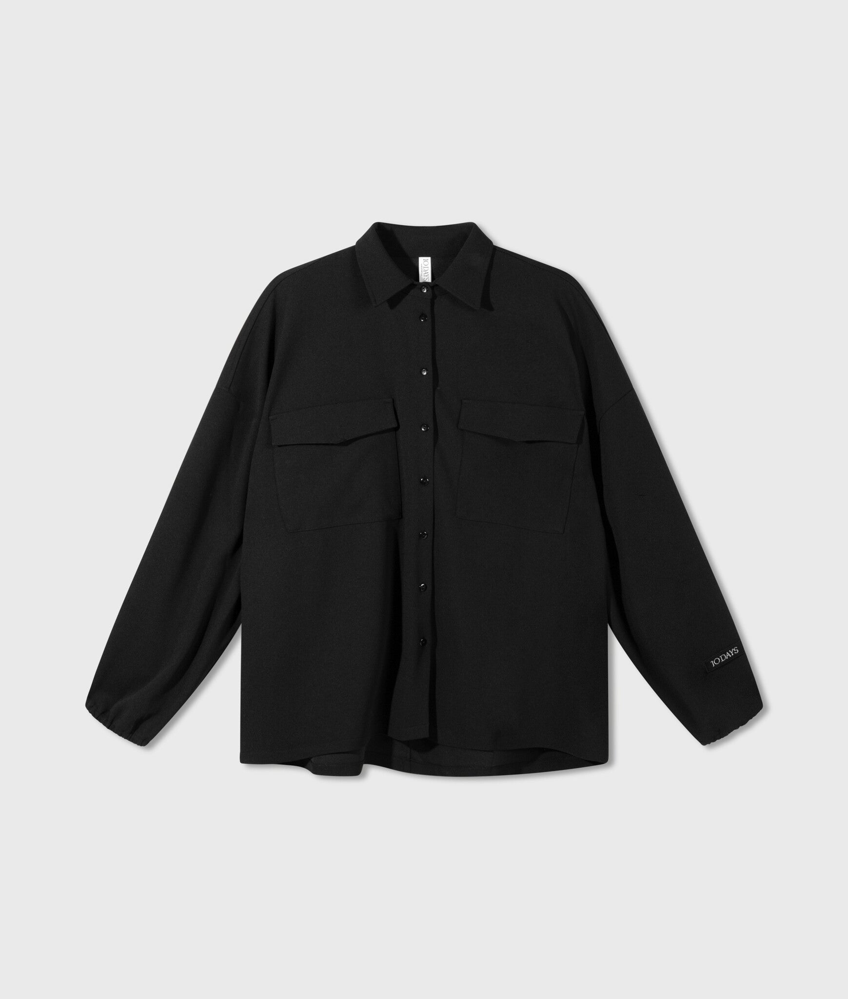 20-406-4204 Overshirt crepe - Black