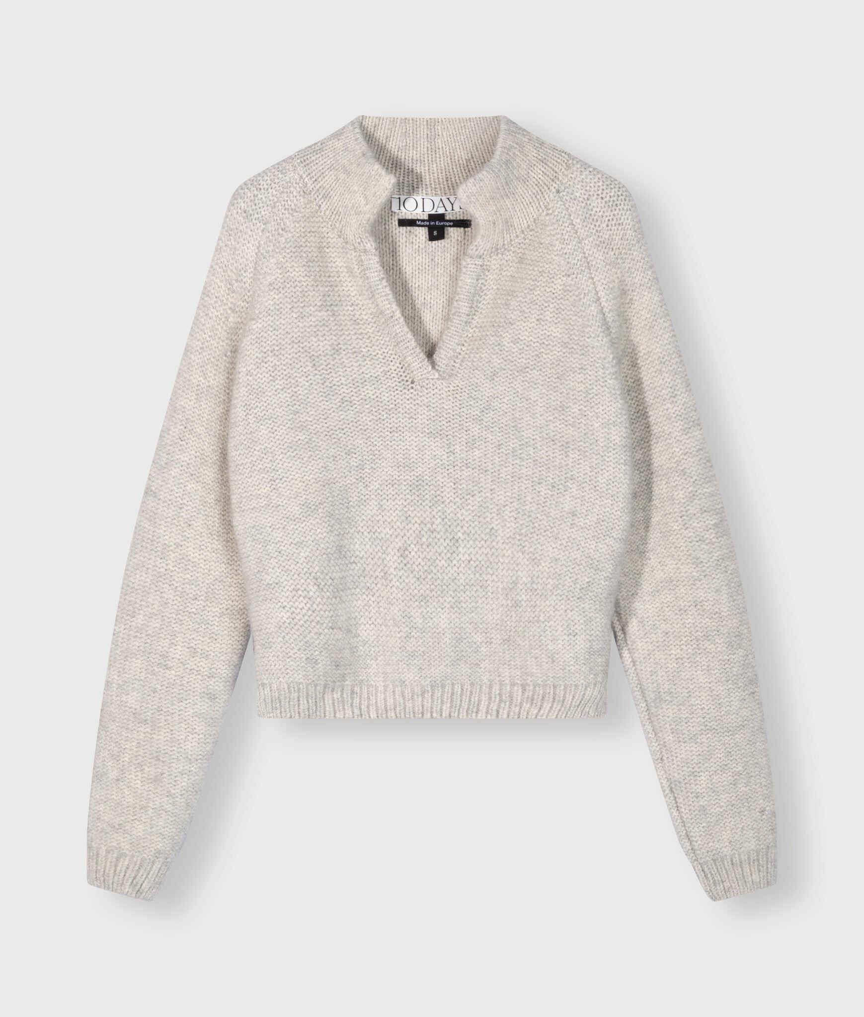 20-618-4203 Polo knit sweater - light grey melee