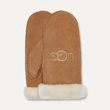 Sheepskin Embroider Mitten Gloves