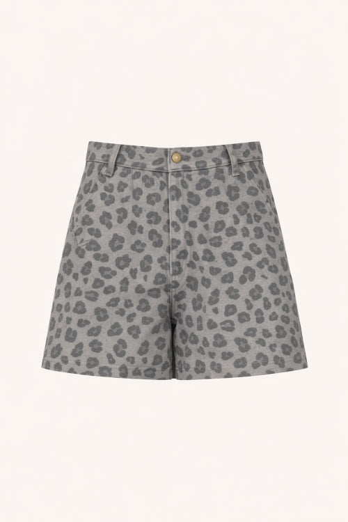 June grey cheetah shorts