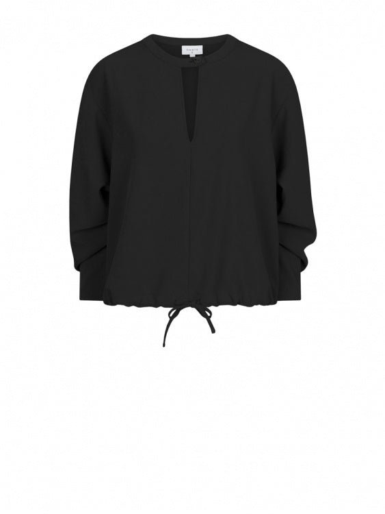 D6Thorn drawstring cord top - raven