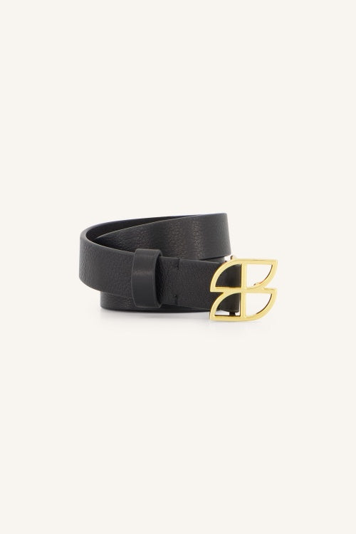 Buckle logo belt - Black