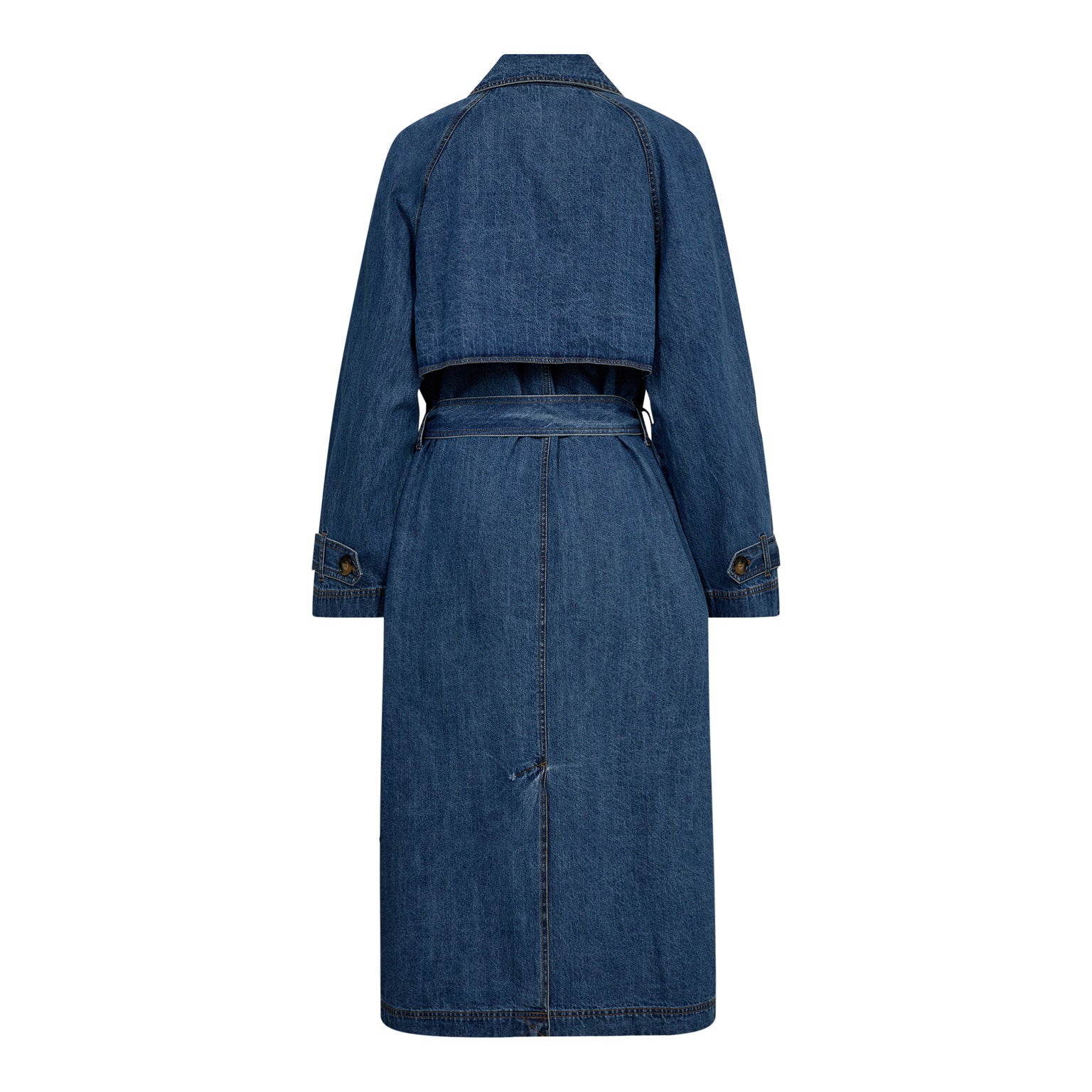 DelinaCC Denim Trench Coat - Dark Denim