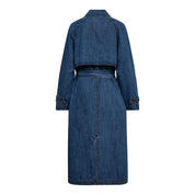DelinaCC Denim Trench Coat - Dark Denim