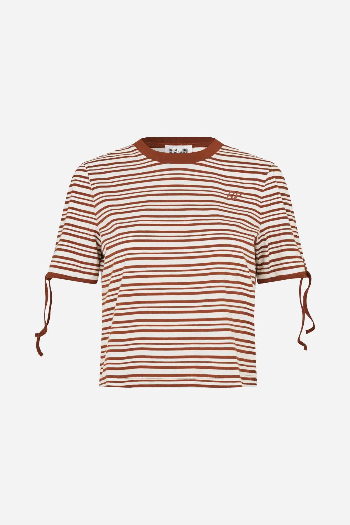 Janet T-shirt met strepen en touw accent aan de mouw