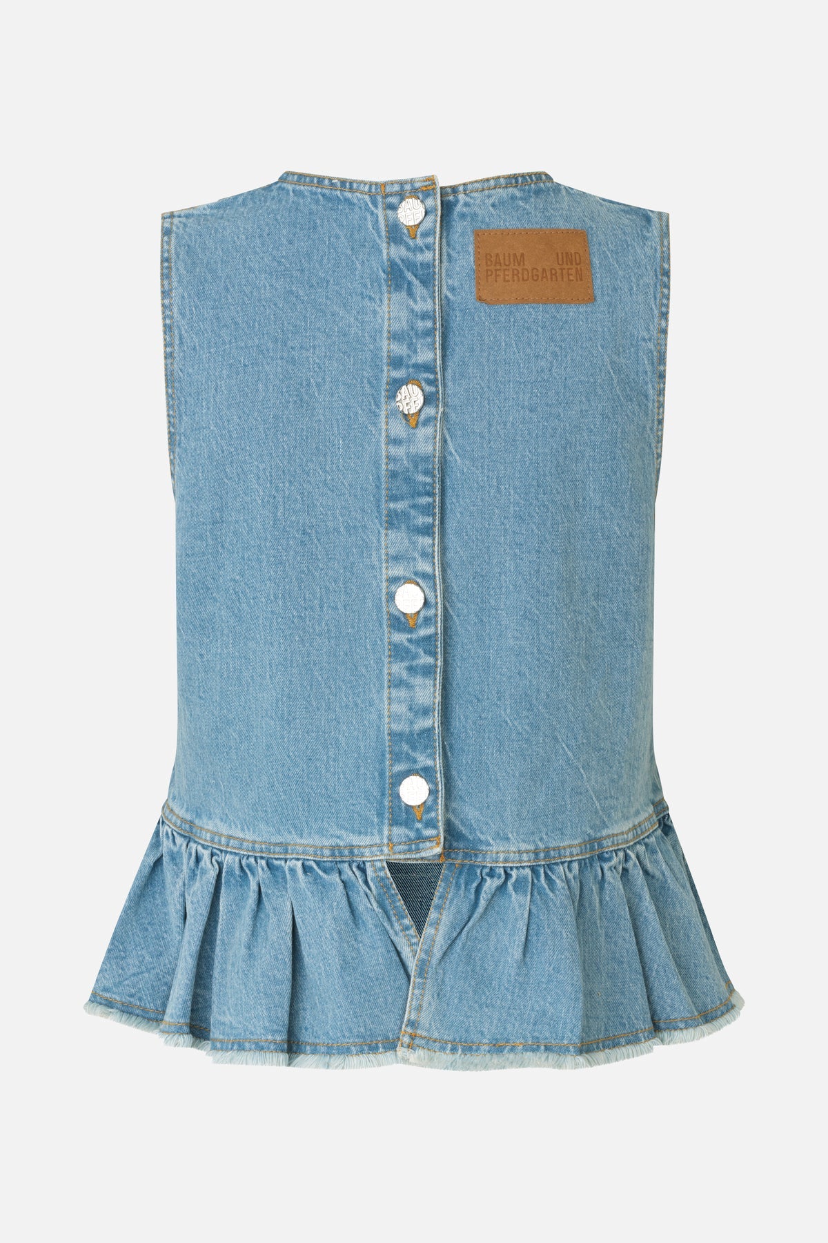 Madinel Top denim stof voor dames van Baum Und Pferdgarten