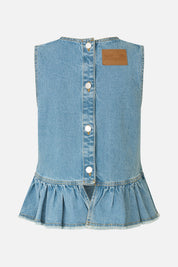Madinel Top denim stof voor dames van Baum Und Pferdgarten