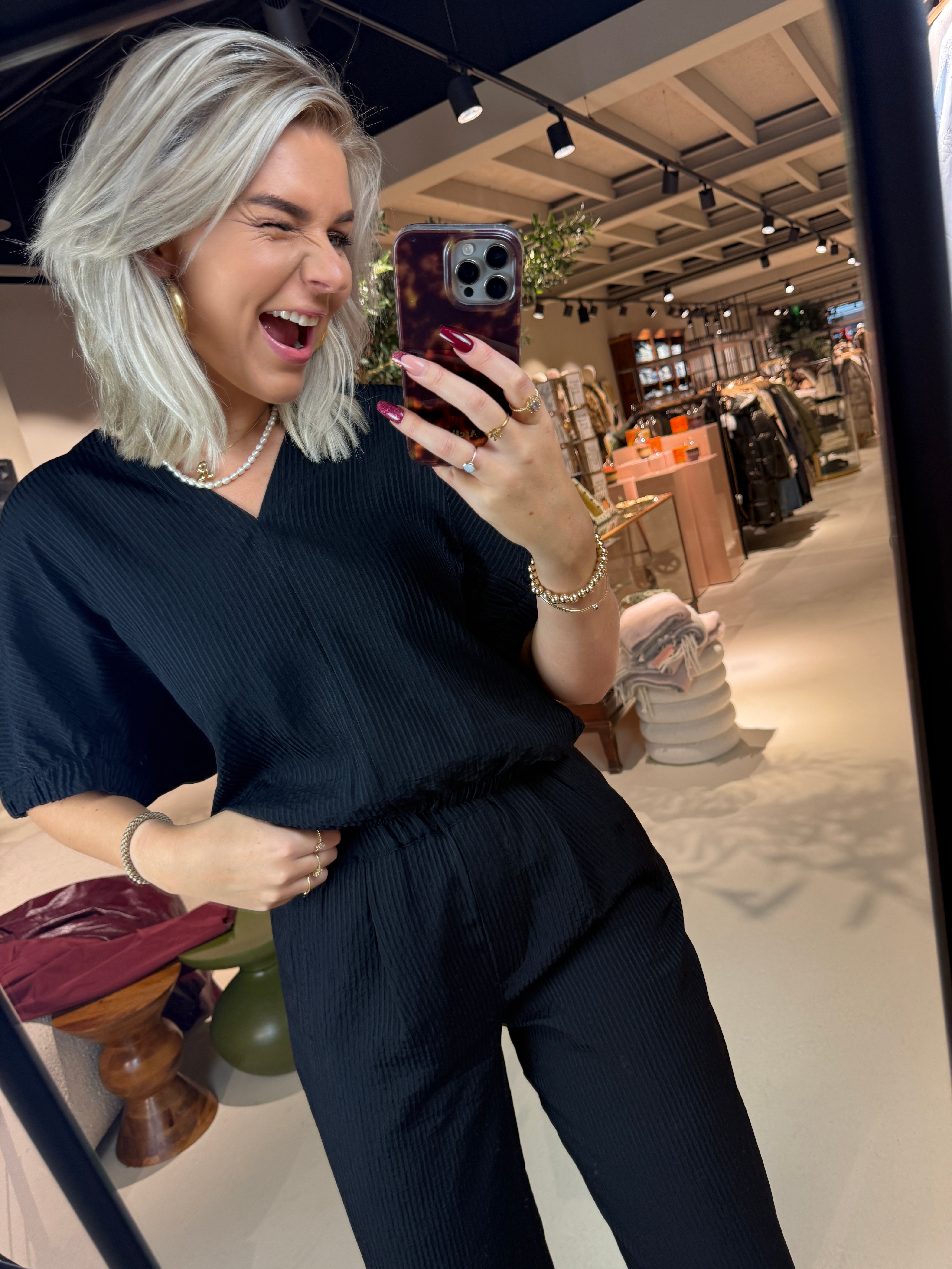 Mabel structure stripe blouse