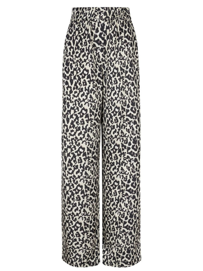 Teo leopard printed wide leg pants - Multicolour