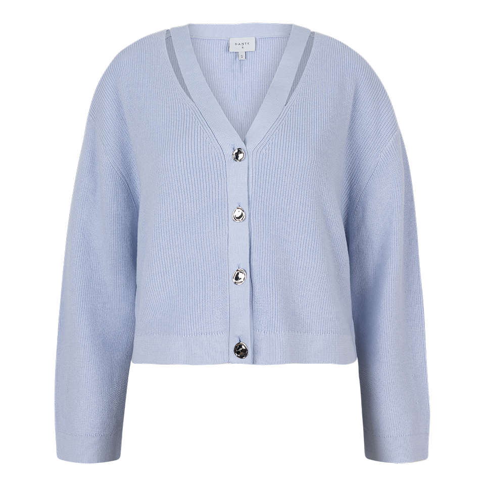 Jeny rib knit cardigan - Crystal Blue