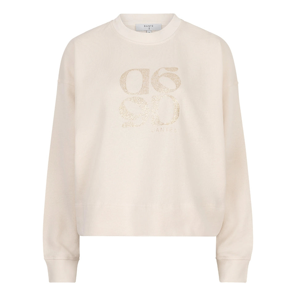 Zeke relaxed fit cropped crewneck sweater - Butter Cream