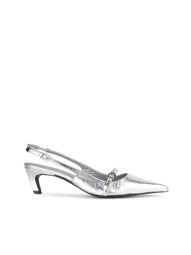 Shay crackle metallic pumps - Silver