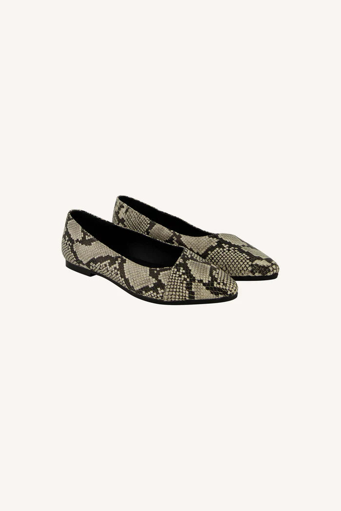 Leather snake ballerina - Snake print