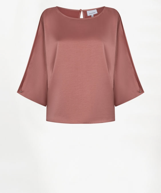 Risette flowing satin top voor dames van dante6