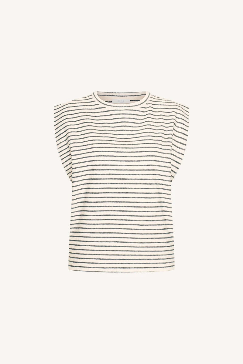 Diede heavy jersey stripe top voor dames van By-Bar
