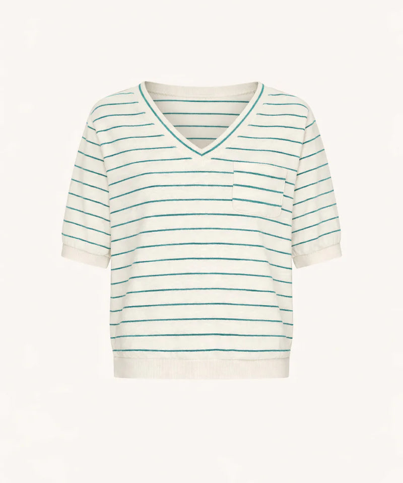 Tyler slub stripe top voor dames van BY-BAR
