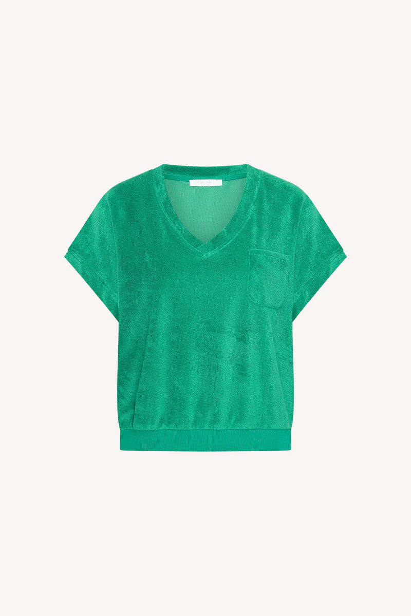 Tyler slub top met V-hals voor dames van BY-BAR