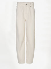 Brave fringed barrel leg jeans in ivory voor dames van Dante6