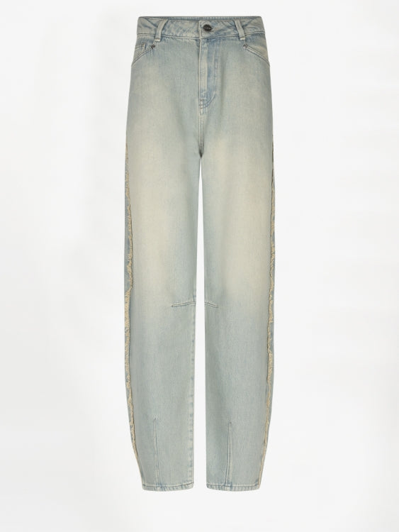 Brave fringed barrel leg jeans wijd uitlopend voor dames van Dante6