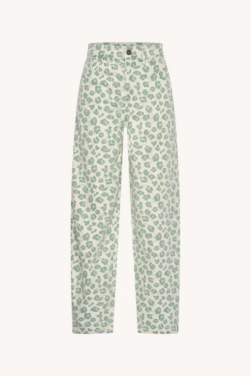 Lew green cheetah pants