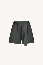 June linen shorts in beige en zwart voor dames van By-Bar
