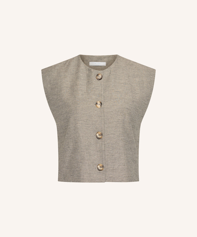 Nori melange gilet voor dames van BY-BAR