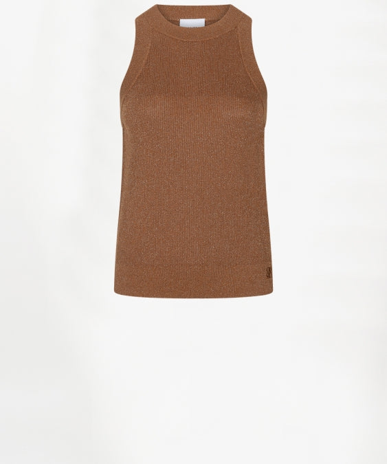 Noki metallic knitted tanktop roest rood voor dames van Dante6