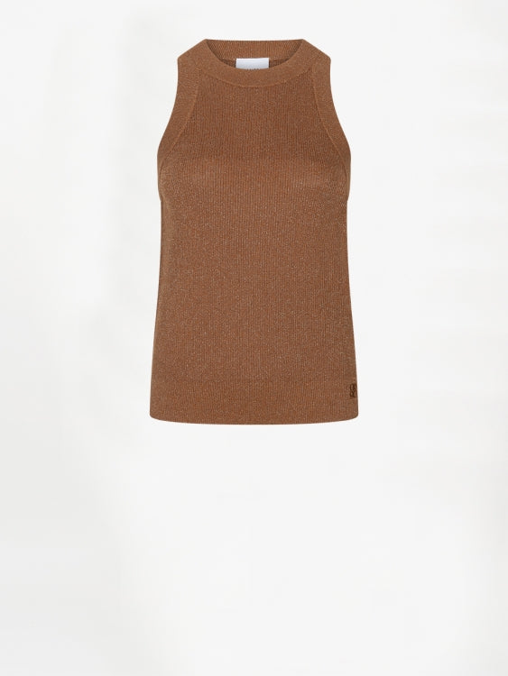 Noki metallic knitted tanktop roest rood voor dames van Dante6