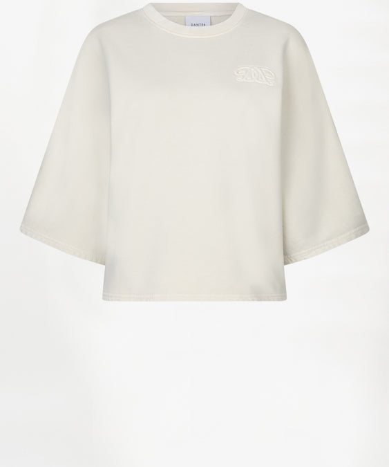 Devon washed batwing sweat beige voor dames van Dante6