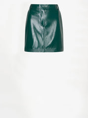 Evon Faux Crackle Leather Mini Skirt