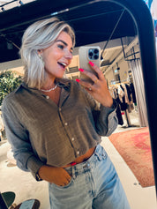 Maira Shirt - Mid Brown Melange