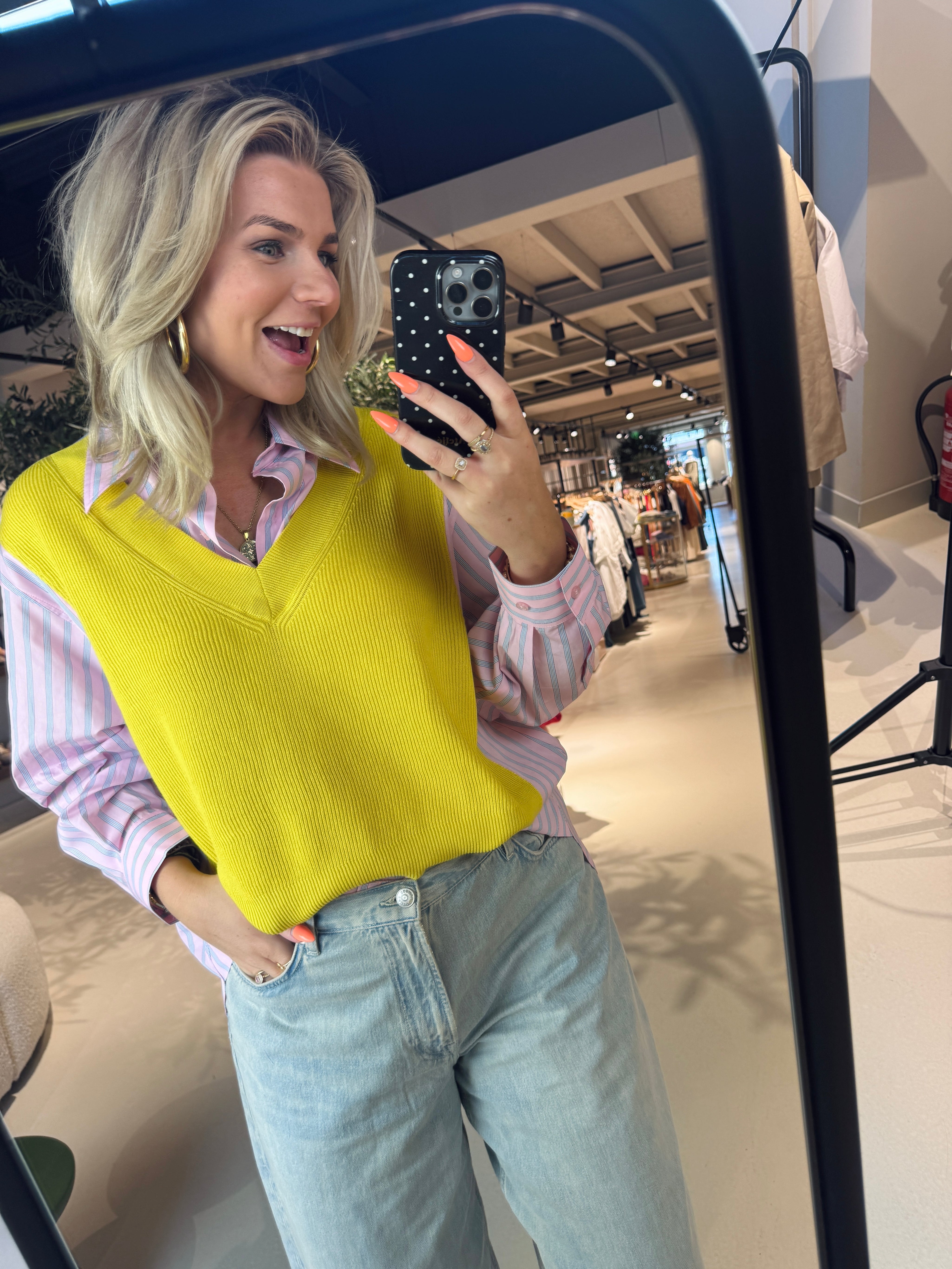 Jit Knit Combo Shirt blouse met pull over voor dames van Essentiel Antwerp