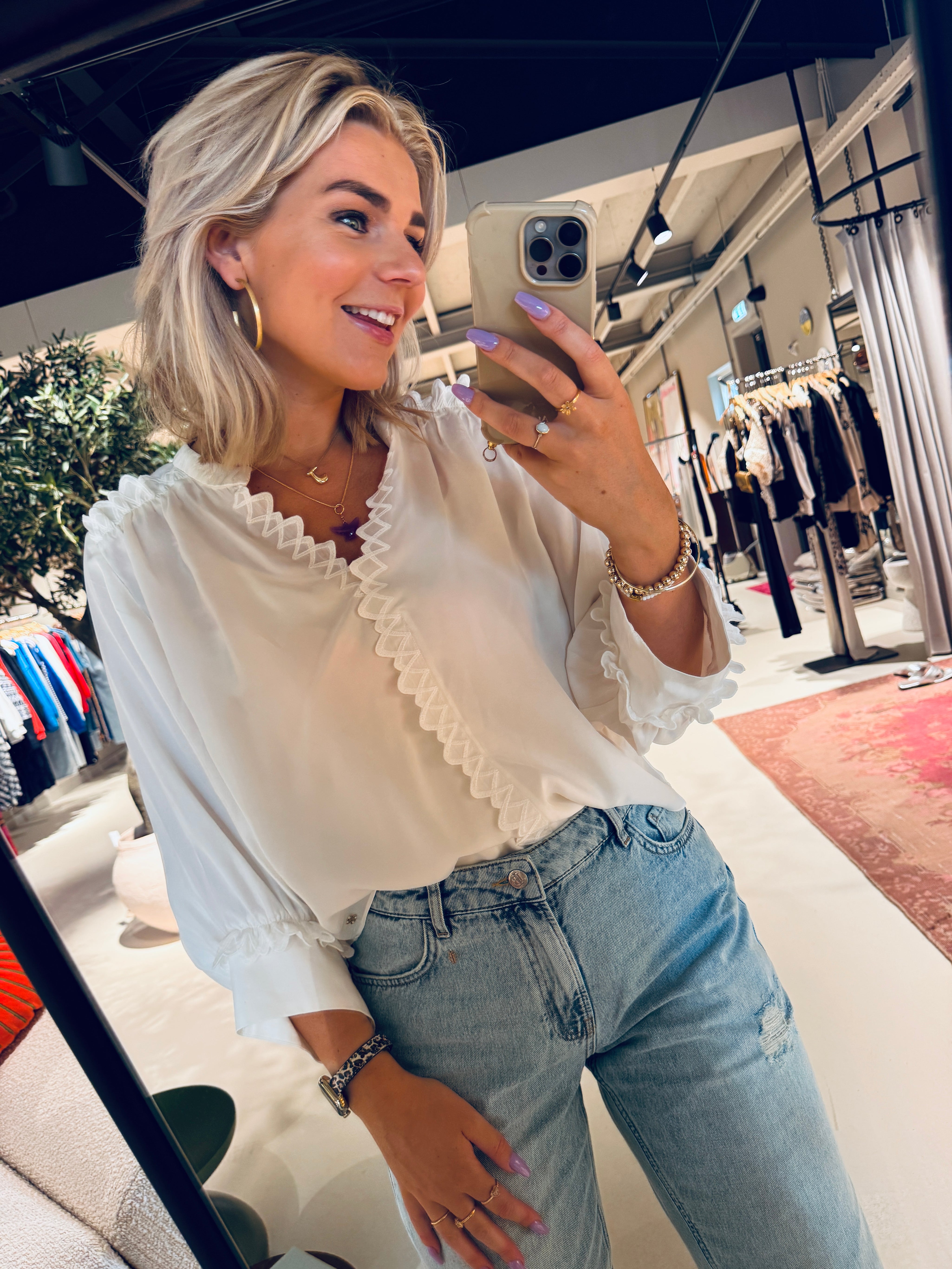 Sira, blouse - 1010 Off White