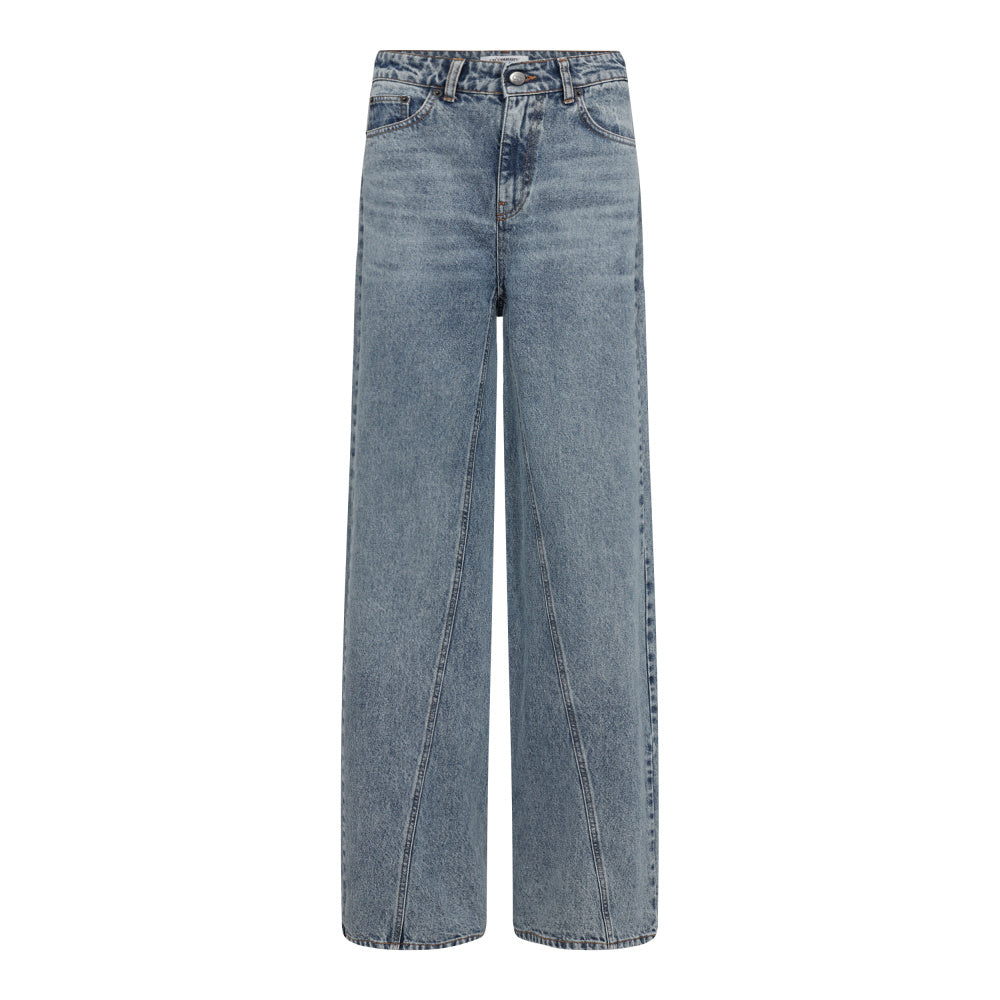 VikaCC Long Wide Seam Jeans - Denim Blue