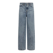 VikaCC Long Wide Seam Jeans - Denim Blue