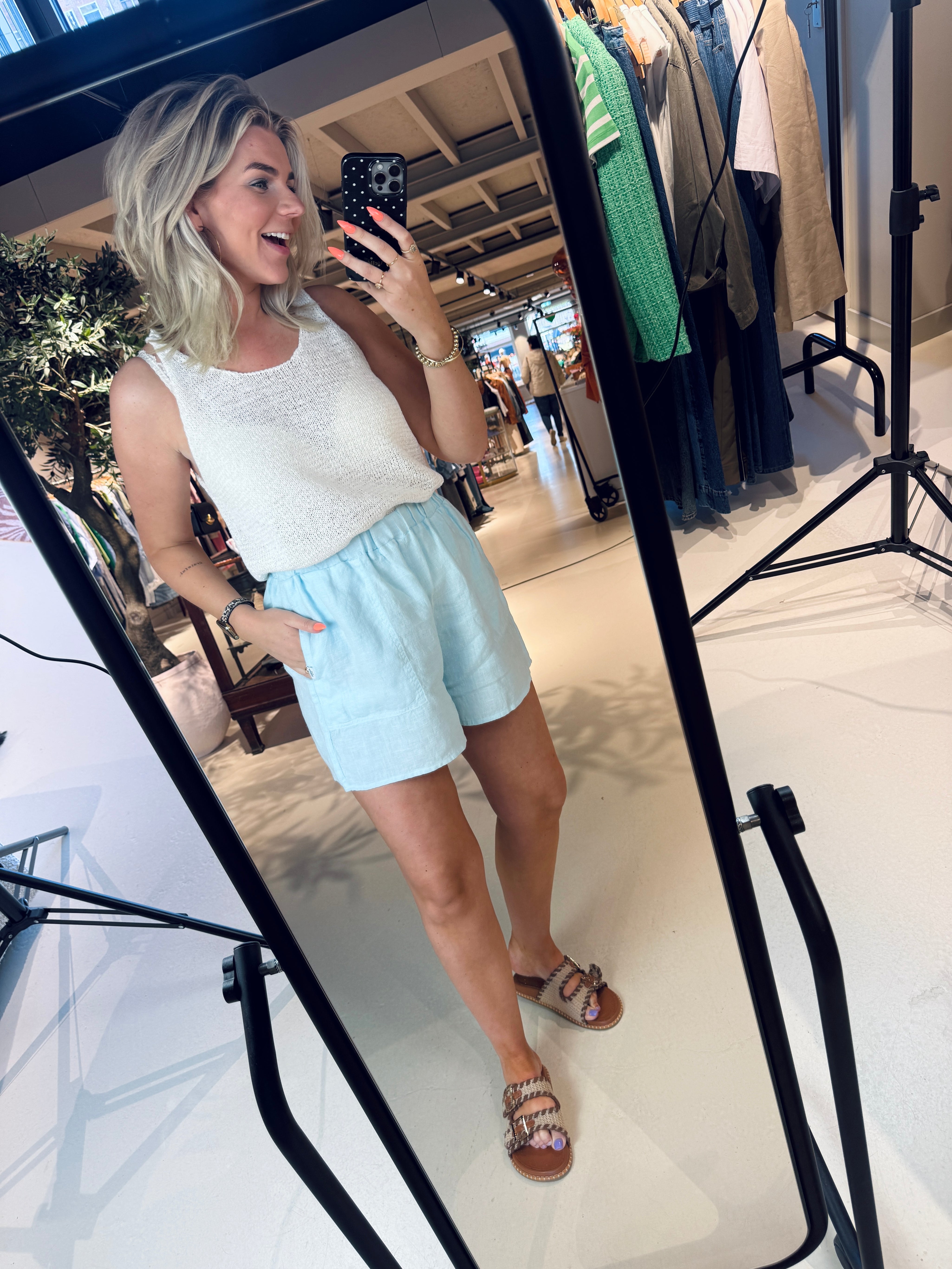 S26Z879LTD Shorts in het lichtblauw voor dames van Penn&Ink