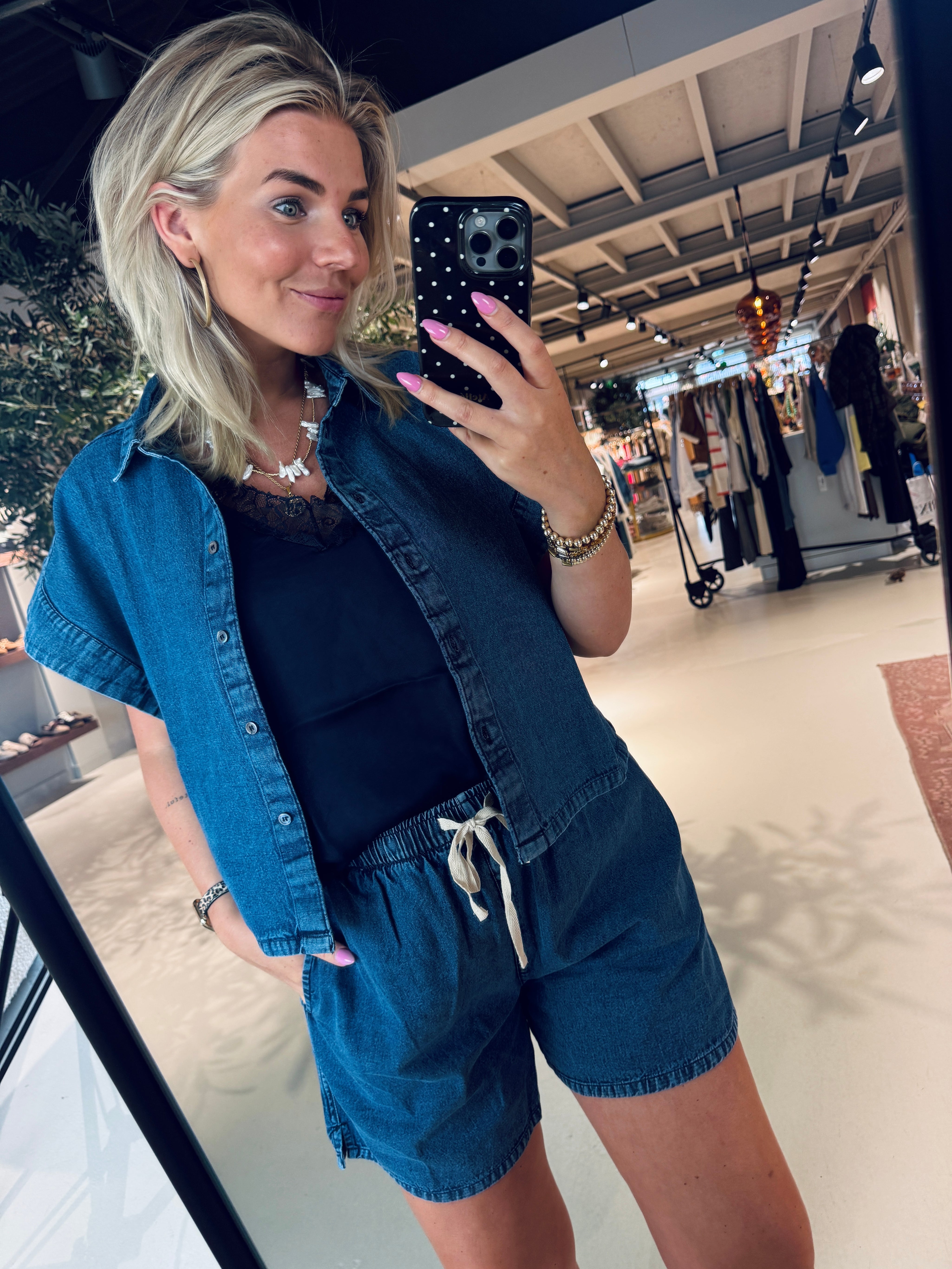 Pixie kurze Jeansbluse